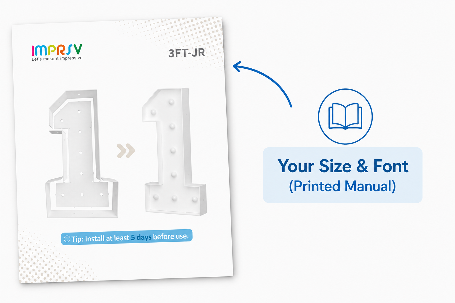 Your Size & Font on the printed manual
